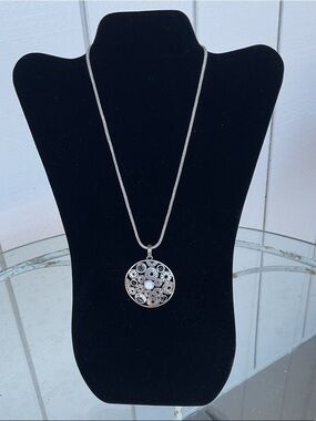 Lori Bonn Sterling Silver Pendant Necklace with Semi-Precious Accent Stones